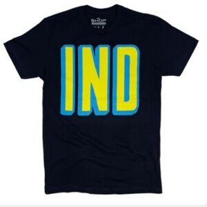 Indiana IND City Edition Inspired Tee – Blue & Yellow Graphic